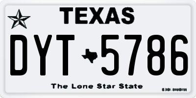 TX license plate DYT5786