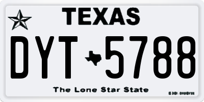 TX license plate DYT5788