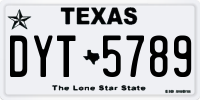 TX license plate DYT5789