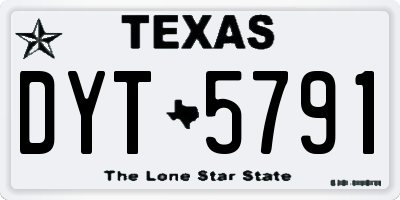 TX license plate DYT5791
