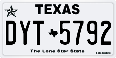 TX license plate DYT5792