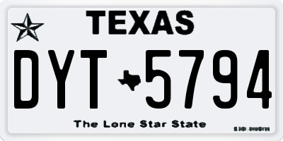 TX license plate DYT5794