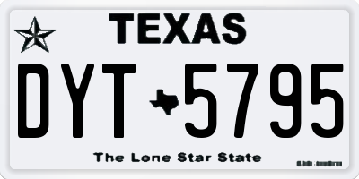 TX license plate DYT5795