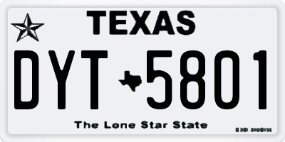 TX license plate DYT5801