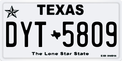 TX license plate DYT5809