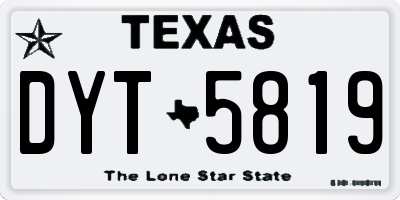 TX license plate DYT5819