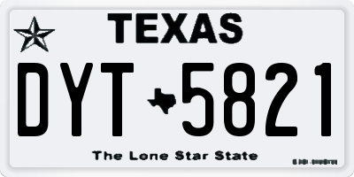 TX license plate DYT5821