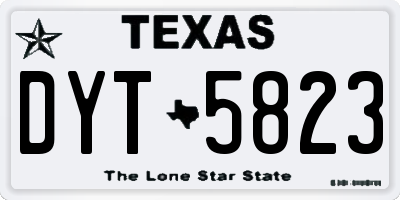 TX license plate DYT5823