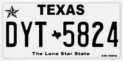 TX license plate DYT5824