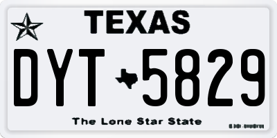 TX license plate DYT5829