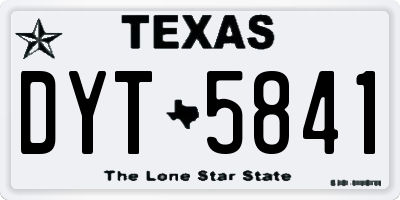 TX license plate DYT5841