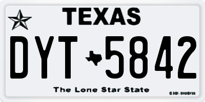 TX license plate DYT5842