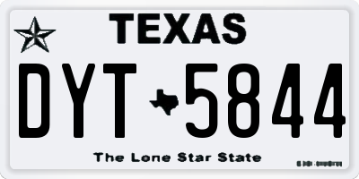 TX license plate DYT5844