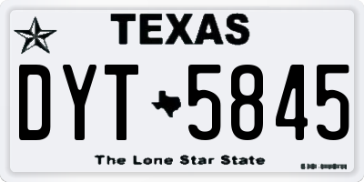 TX license plate DYT5845