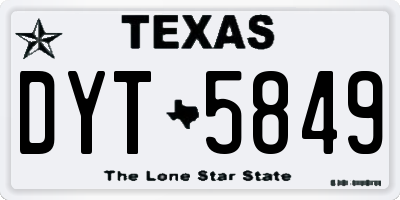 TX license plate DYT5849