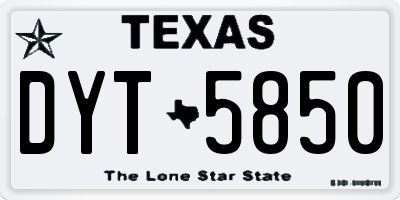 TX license plate DYT5850