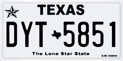 TX license plate DYT5851