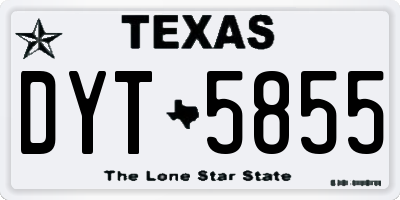 TX license plate DYT5855