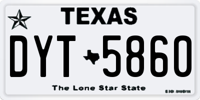 TX license plate DYT5860