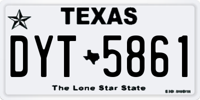 TX license plate DYT5861