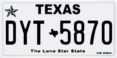 TX license plate DYT5870