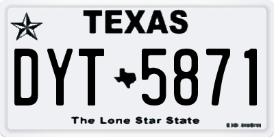 TX license plate DYT5871