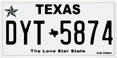 TX license plate DYT5874