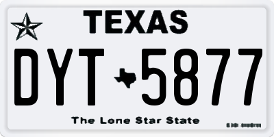 TX license plate DYT5877