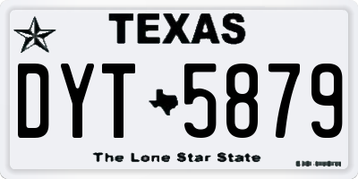 TX license plate DYT5879