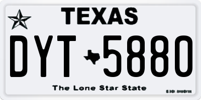 TX license plate DYT5880