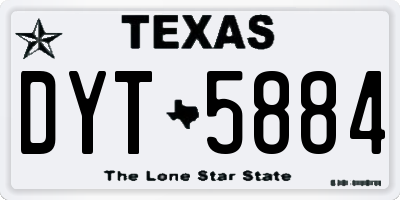 TX license plate DYT5884