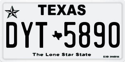 TX license plate DYT5890