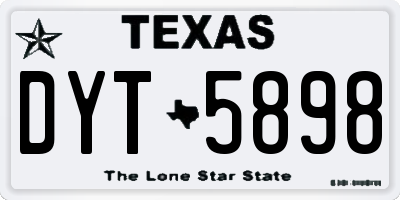 TX license plate DYT5898