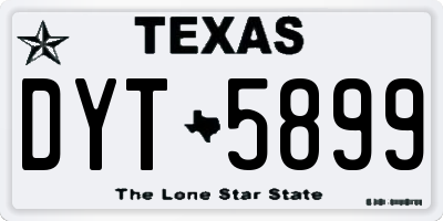 TX license plate DYT5899