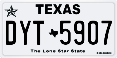 TX license plate DYT5907
