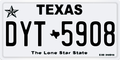 TX license plate DYT5908