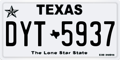TX license plate DYT5937