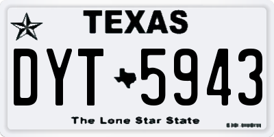 TX license plate DYT5943