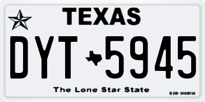 TX license plate DYT5945