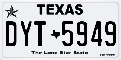 TX license plate DYT5949