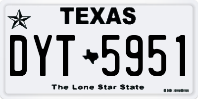 TX license plate DYT5951