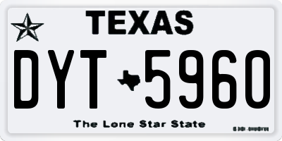 TX license plate DYT5960