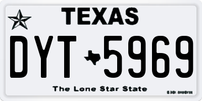 TX license plate DYT5969