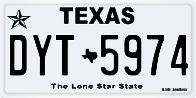 TX license plate DYT5974