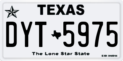 TX license plate DYT5975