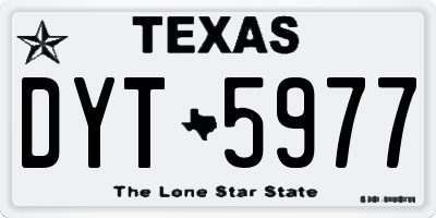 TX license plate DYT5977