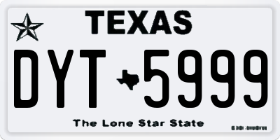 TX license plate DYT5999