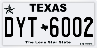 TX license plate DYT6002