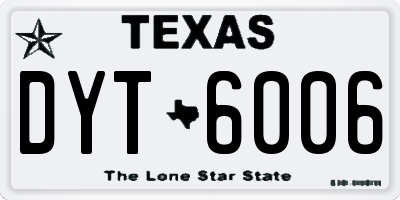 TX license plate DYT6006