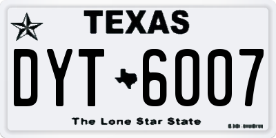 TX license plate DYT6007